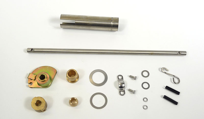 Lambretta Headset (handlebar) internal rod kit, Throttle side, Gp, Sx, Tv, Special 125 roll pin type, late Series 3 type, 287mm rod, MB