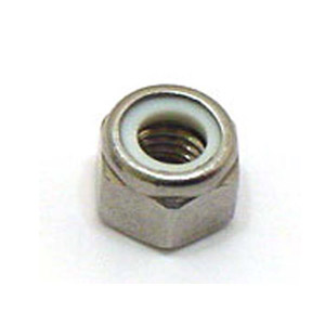 Lambretta Nut, 8mm nyloc, original looking wheel nut with White nylon insert, stainless steel, MB