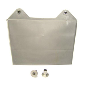 Lambretta Rear rubber mudflap, Grey with MB stainless steel bushes