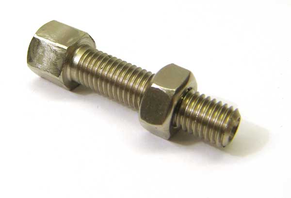 Lambretta Gear and clutch adjuster screw with nut, stainless steel, MB