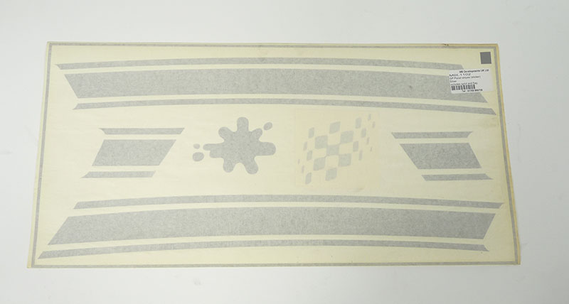 Lambretta Sticker 'Panel stripes' Silver includes splot and flag Gp
