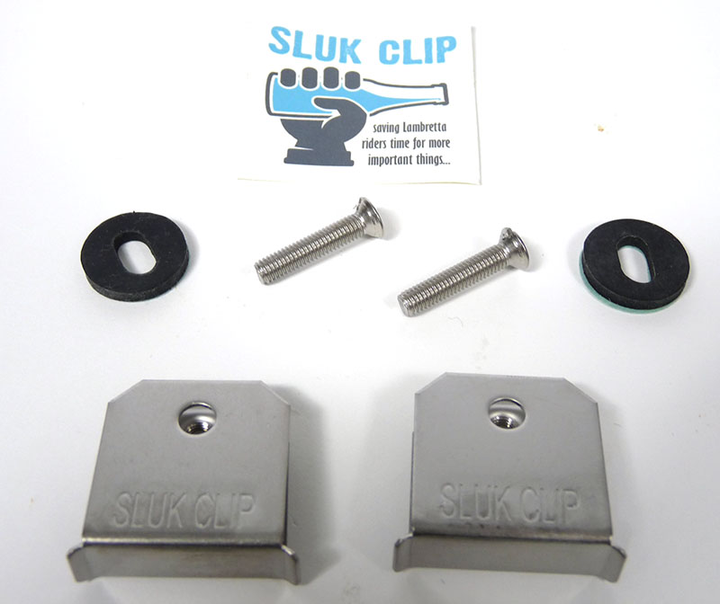 Lambretta Bridge piece fastener kit (clips, screws, rubbers) Sluk