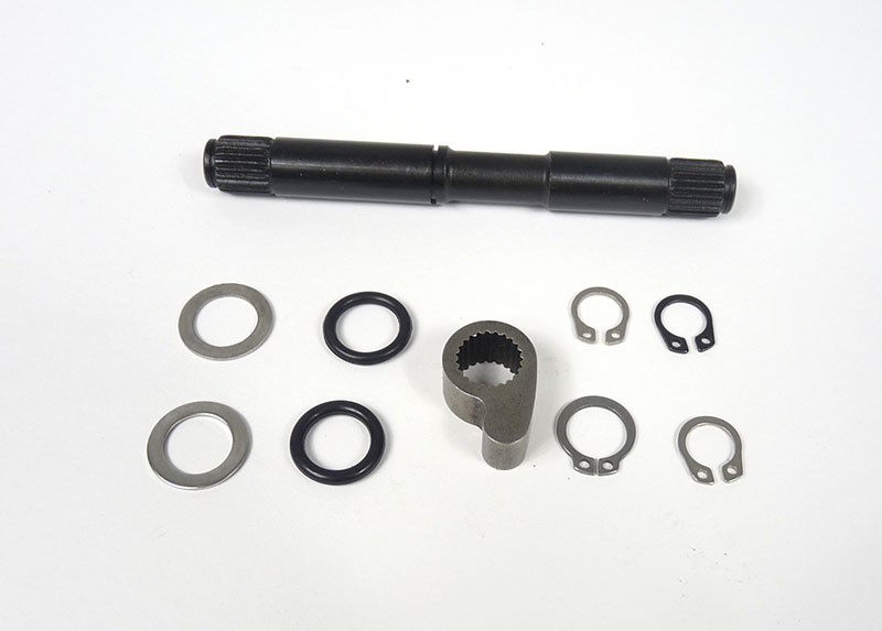 Lambretta Clutch arm shaft kit, Li, Tv, Sx, Gp (shaft, circlips, shims, O rings, quadrant arm) MB