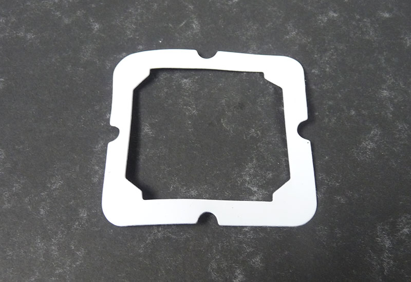 Lambretta Inlet Gasket, TS1, reed gasket (square hole) high strength fuel resistant, White, MB