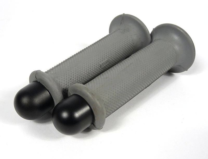 Lambretta Headset (handlebar) grips, Grey, TZR type with Black bar ends, Series 3, pair, MB