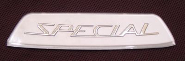 Lambretta Rear frame badge Special, Silver type