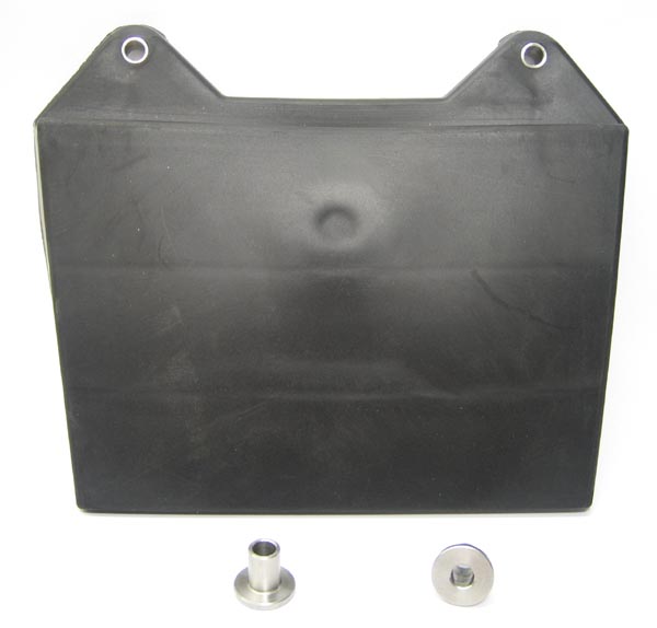 Lambretta Rear rubber mudflap, Black with MB stainless steel bushes
