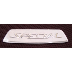 Lambretta Rear frame badge Special, Silver type