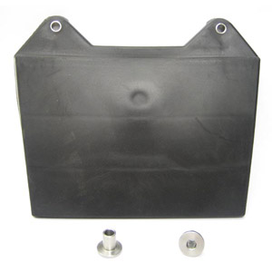Lambretta Rear rubber mudflap, Black with MB stainless steel bushes