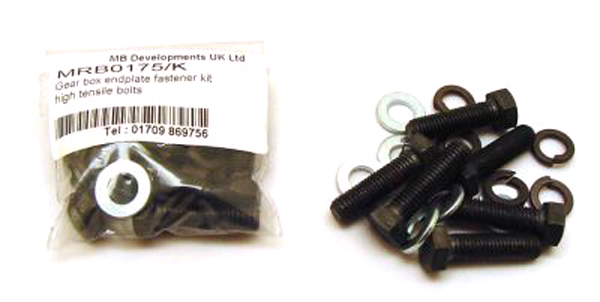 Lambretta Gear box endplate fastener kit, with high tensile bolts and washers
