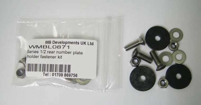 Lambretta Rear number plate holder fastener kit, Series 1, 2, stainless steel